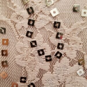 Jessica McClintock Cream Mini Dress with Gold Accents Size 4 Zipper